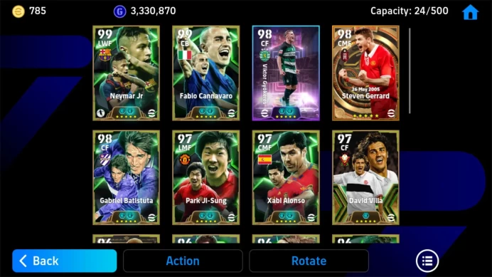 Android PWR 3165 | Neymar Epic, Cannavaro Epic, Gyokers ST, Gerrard BT, Batistuta Epic, Ji-Sung Epic EFB252B 2026