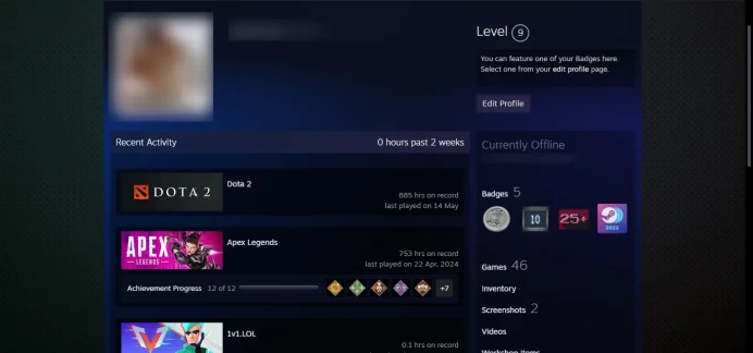 25 other games_9 Level Steam_Dota2_Behavior 10000_ Ready For Ranked_885 hrs _no access to email (read description)