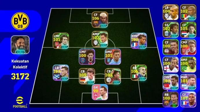 Android Power 3172 | Yamal Balon Dor , Mathaus Tsubasa , Van basten , Cannavaro | Manager Pep Guardiola EFB321B 2026