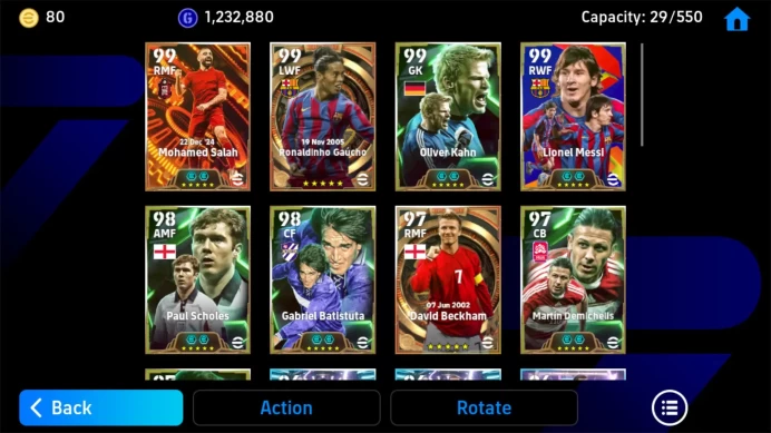 Android Power 3181 | Sallah Big Time | Ronaldinho Big Time | Kahn Epic DB | Messi Pack Barca EFB372B 2026