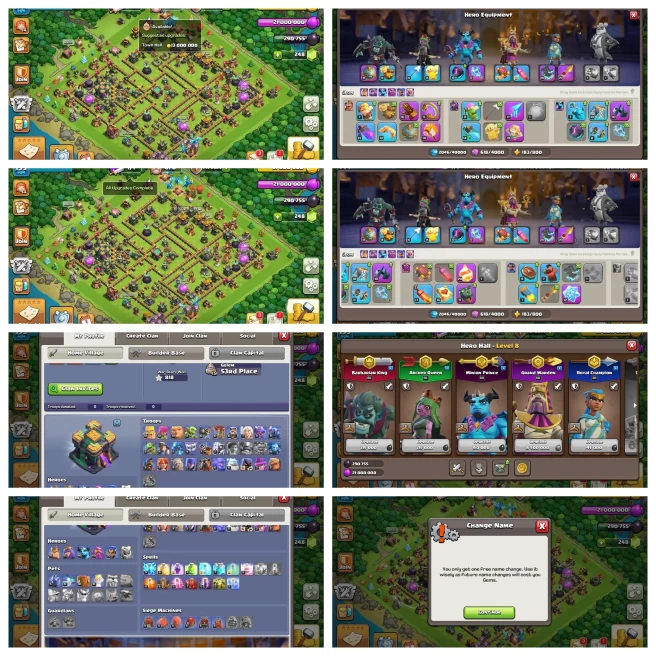 M18【Th 14 Fully Max Out】13 Epic Equipment Good Lvl◆5 Good Hero Skin◆CWL Medals 840◆BH 9◆NC Free