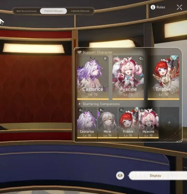 Asia|TL 56|6 Limited|Castorice+Sign,Hyacine,Tribbie,Sparkle,Ruan Mei,Archer|Amphoreus|MC Female|Take Mail|Check SS(HSR7234)