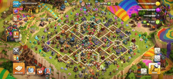 Town hall 17 Xp 234, 14 equipment epic, 21000 gems, 2250 medals cwl, C6284