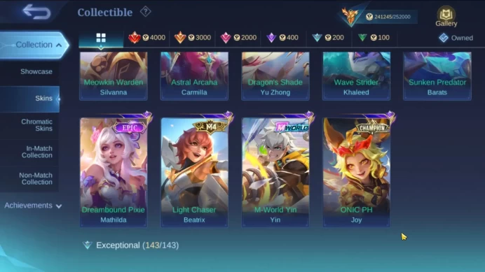 Global|Skin 572|Collector Ling+Natalia+Yi-Sun Shin|Collab Badang+Claude|M-World Yin+Wanwan|M5 Yu Zhong|More Check SS ML2026B