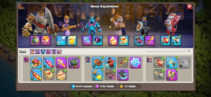 Rare full equipment epic 16/16, Town hall 16 Xp 220, C6287