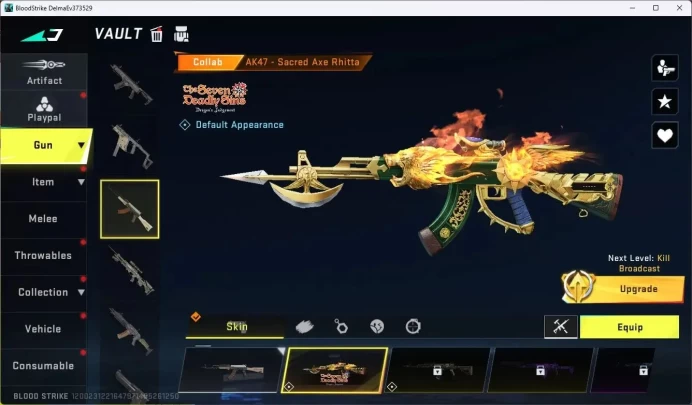 ASIA | Collab 7DS AK47 | Skin Striker Ultra JET Flameborne | 4 BLEACH Chests | 1 Legendary Gun |More Check SS BS1038B