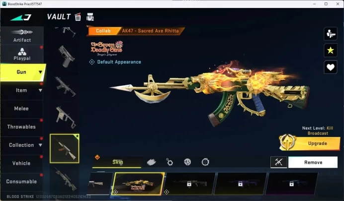 ASIA | 1 7DS: AK47 Sacred Axe Rhitta | BLEACH Striker: Byakuya Kuchiki | 2 Legendary Guns |More Check SS BS1045B