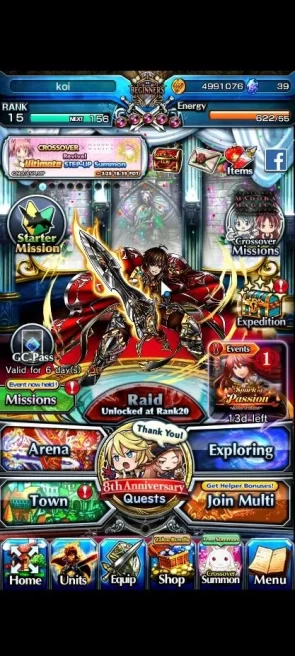 Global|Rank 15|8 Ascend|Ultimate Paladin Roy,Fen,Hart,Orvell,Sanageyama,DL Vox,Demon Edge Berwick,Azel|Lpot 86|Check SS|(GS2269)