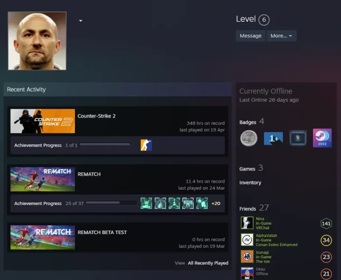 CS2 Prime 348 hours+5Medals(Premier Season One Medal/2025 Service Medal/5Y/Loyalty Badge/Global Offensive Badge)