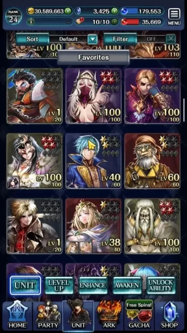 GLOBAL|Rank 24|Collab [S Aileron,Joker,Nero,DL Rimuru] + [SM Sera,Arkh KoD,A Roland,AoG Labyreth] 7 UR 5 LR Ark|Code Only|LC1284