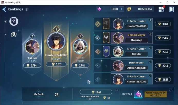 Lv85 2,6M Pwr|AntoineA5+SignA3,LennartA5+SignA5,ReijiA5+SignA2,Sung JinahA4+SignA2,Cha Hae InA4+SignA4,Etc|66k Att SJW|SLA1229
