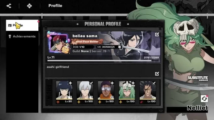 NuverseSEA|LV 71|10 SSR [TosenB2,GinB1,Kenpachi,Nelliel,Urahara,SoiFonB1,ByakuyaB1]+Stamp,IkkakuB3,Sajin|7 Sign|Google(BSR1159)