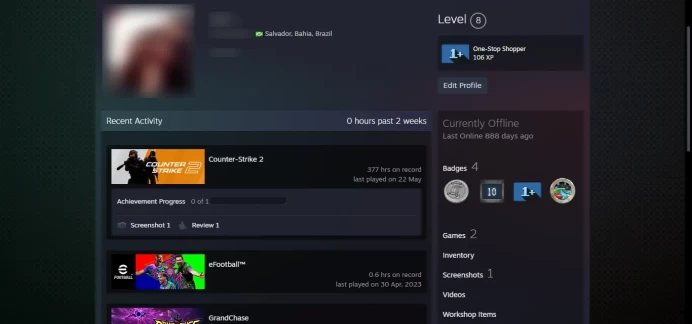 8 Level Steam_2017,10Y,5Y,Loyalty,Global_377hrs_no access to email (read description)