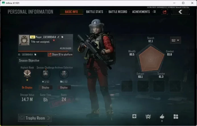 Mobile | | LV 26 | SV 14.7 M | CV 13.1 M | ET AK-74N, QS AKS-74U, Forest MP5, Red Line VSS | more detail Check SS  AB449B