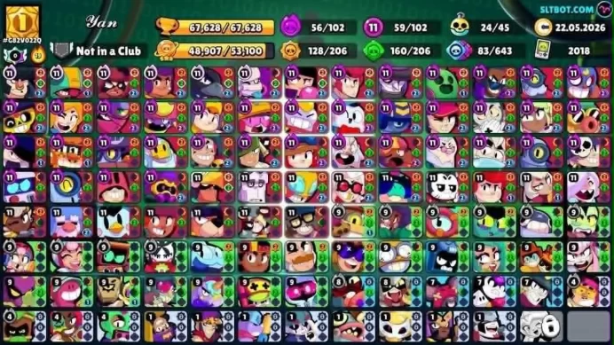 67k trophy! All 102 brawler! 56 hyper! 300+ skins