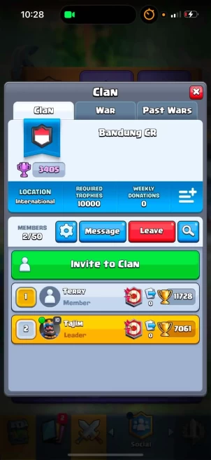 Cr clan .Max clan 3405 Trophy Bandung CR Name clan  Instant Delivery