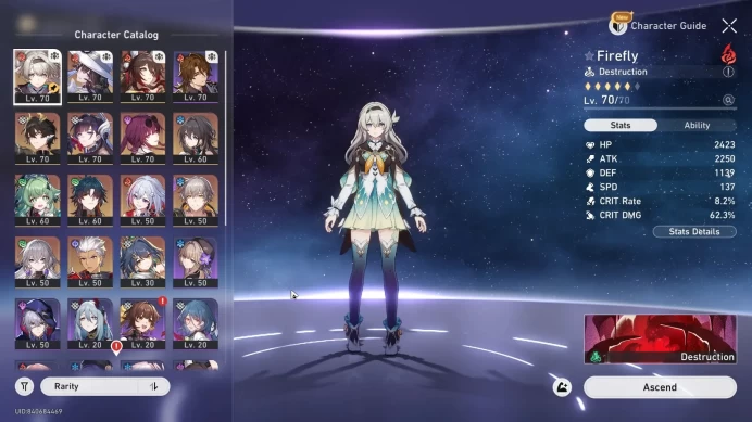 ASIA| TL70|25 Lim: Firefly,Acheron,Black Swan,Kafka,Ruan Mei,Bronya,Himeko,Welt,Jing | TakeMail | Check SS HSR519B
