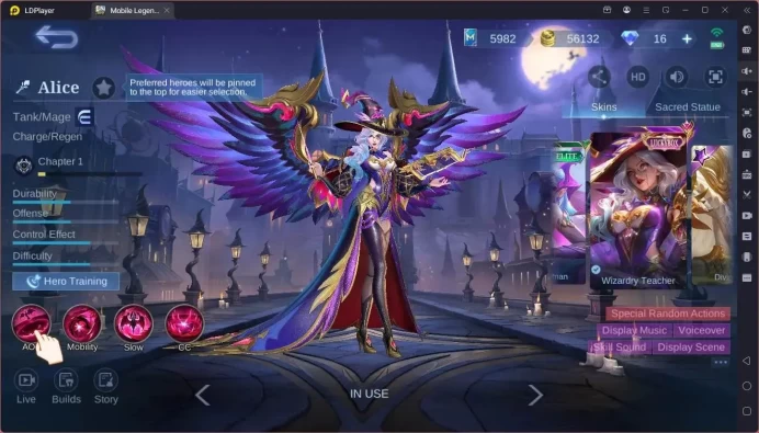 Global|Hero 117|Skin 279|Renowned|Legend Alu<Lesley|KOF Karina|CC Natalia|Luckybox Alice,Eudora,Alpha |More Check SS ML2033B
