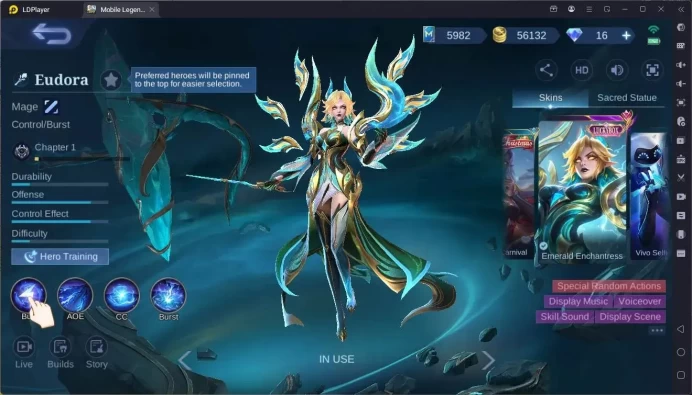 Global|Hero 117|Skin 279|Renowned|Legend Alu<Lesley|KOF Karina|CC Natalia|Luckybox Alice,Eudora,Alpha |More Check SS ML2033B