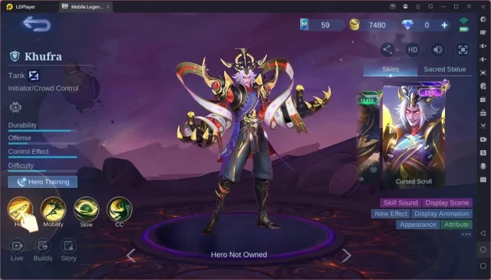 Global|Hero 90|Skin 127|Expert|Lightborn Fanny,Harrith,Alu|Meowkin Julian|Epic Irithel,Roger,Lance,Khufra|More Check SS ML2037B