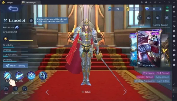 Global|Hero 90|Skin 127|Expert|Lightborn Fanny,Harrith,Alu|Meowkin Julian|Epic Irithel,Roger,Lance,Khufra|More Check SS ML2037B