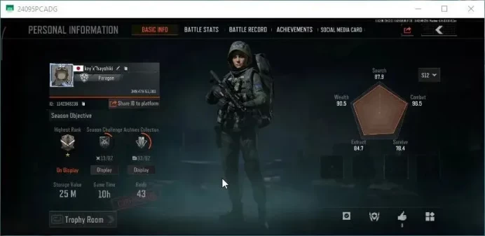 MOBILE Lv30|SV 25M| CV 22,6M|3 Set|SS AKM,QS AKS-74U,WP AR-57,SS T03,GM AK-12,Etc|CN ON|Infinite|Check SS(AB3237)