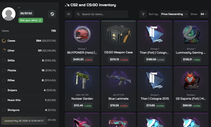 [3in1] / Instant • CS 2 • Inventory $8,787.63 • Full Access • 2 Gifts • VAC