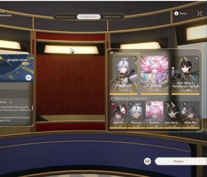Asia|TL 64| 8 Limited |Evanescia+Sign,Cyrene E2,Phainon,Ruan Mei,Dante,Sparkle,Archer,Seele| MC Male|TakeMail|CheckSS(HSR7246)