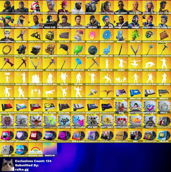 [3in1] / Instant • FN (All Platforms) • 470 skins • Master Chief Black • RE skins • Arcane skins • Naruto • Full Access • 2 Gifts