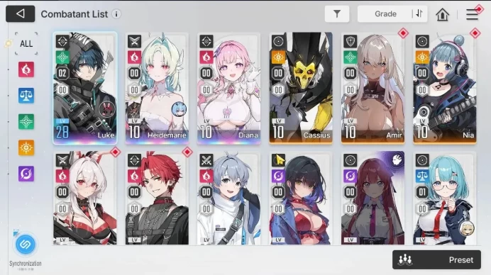 GLOBAL Lv 21|3 SSR[Heidemarie,Diana,Luke]+9 SR[MikaM1,Nia,Rei,Selena,Etc]|1 SSR Partner|Stove(CZN2024)