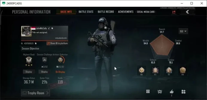 MOBILE Lv30|SV 36,7M|CV 33M|Many Set|AUG Symphony, H416 X Ray|HLC Tactical|Manny Skin|CN ON|Infinite|Check SS(AB3239)