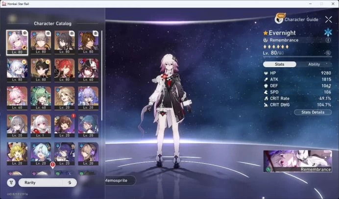 ASIA|TL64|8 Limited|Evernight+Sign|Yao Guang+Sign|Ruan Mei|Cyrene|Sparkle|Evanescia|Bronya|MC Male | TakeMail | Check SS HSR518B