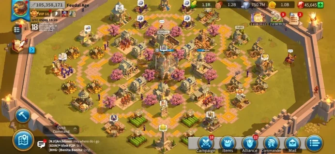ROK2358: 105M - Vip 16 - 16 Commanders - 849 Passport - 3M Credit - 45k Gems - 2 Skin - 1 farm
