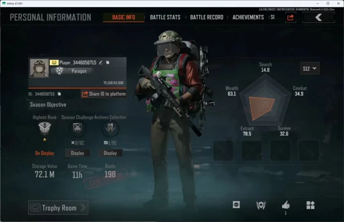 Mobile | LV 30 | SV 72.1 M | CV 12.1 M | SS AKM, Maelstrom AUG, GM AK-12, Forest MP5, Abomi. | more detail Check SS AB455B
