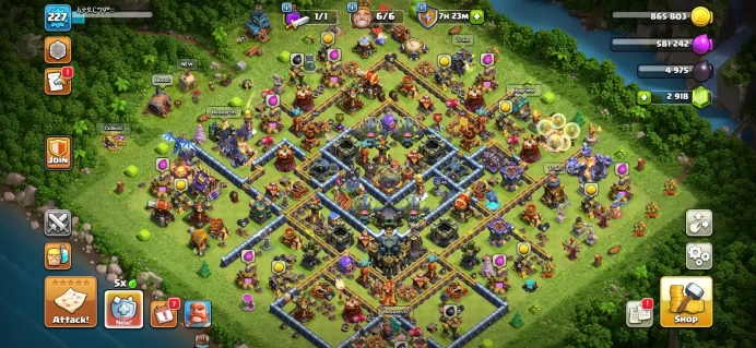 Town hall 17 Xp 227, high level Hero, 6 equipment epic, C6303