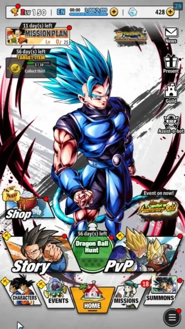 261M Total Power|LV 150|3UL+9LL|SSB Gogeta(Red),SS Goku(Red),SSB Gogeta(Purple),SS4 Gogeta,Vegito,UI Goku|Android|(DBL1054)