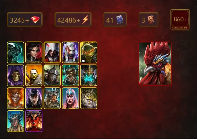[STARTER]Galleus Bloodcrest+Bayek+Xenomorph+Adelyn+Ezio Auditore+Visix+Michelangelo+Skeletor+Artak+Rathalos+44Epics