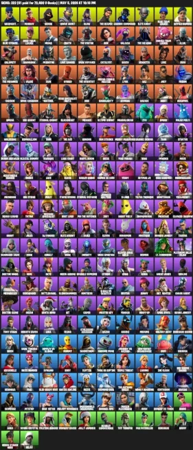 222 skins ·  Leviathan Axe / IKONIK / The Reaper / Glow / Royale Bomber / Take The L  