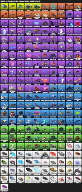222 skins ·  Leviathan Axe / IKONIK / The Reaper / Glow / Royale Bomber / Take The L  