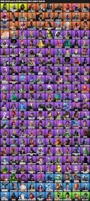 220 skins · IKONIK / Merry Mint Axe / Rogue Spider Knight / Xander 377