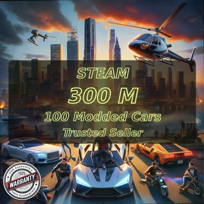 [STEAM PC - ENHANCED] 300 Million in Pure Cash + 100 Modded Cars + 20 Modded Outfits | Level 120 + Max Stats + Unlock #LOT-138176