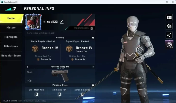 ASIA | 1 EVA Glide | 1 Legendary Melee | 4 Legendary Guns | 1 Legendary Chest | L10 Bronze IV|More Check SS BS1079B