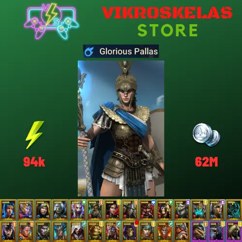 Starter acc with Pallas : 94k energy / 62 mln coins / Korugar, Bystophus, Arix, Ninja + 20 Login Legendaries / Oboro 2x