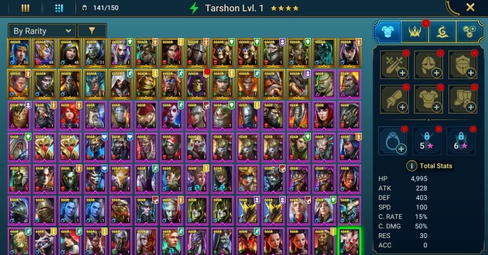 Starter acc with Baerd : 93k energy / 63 mln coins / Hephraak, Vergumkaar, Arix, Ninja + 20 Login Legendaries / Geomancer
