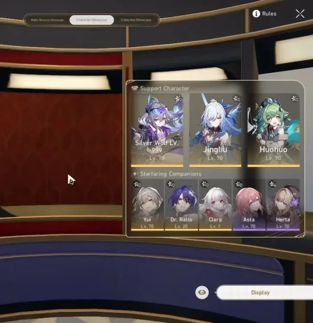 Asia|TL 52|3 Limited|[Silver Wolf 999E2]+Sign,Jing Liu,Dr. Ratio|MC Female|Amphoreus|TakeMail|CheckSS(HSR7266)