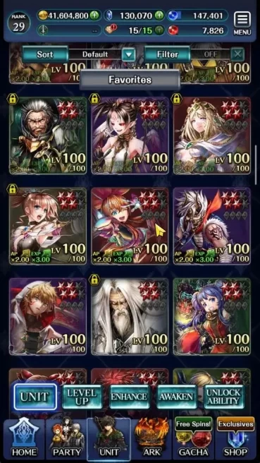 GLOBAL|Rank 29|130K Crystal|Top Tier Unit [DL Judecca-Samekh,Spirit Maiden Sera,PoGT Famille]|1 UR 58 SSR Ark|Code Only|LC1285