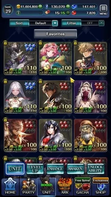 GLOBAL|Rank 29|130K Crystal|Top Tier Unit [DL Judecca-Samekh,Spirit Maiden Sera,PoGT Famille]|1 UR 58 SSR Ark|Code Only|LC1285