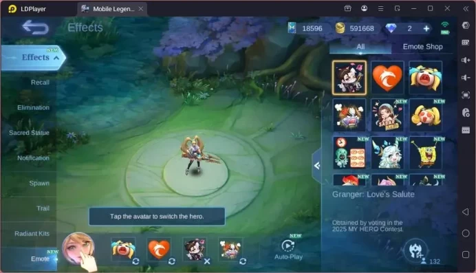 Global|Hero 132|Skin 372|Exalted|Legend Miya|Collector Ling+Natalia|Collab Karina+Roger+Ling+Benedetta|More Check SS ML2047B