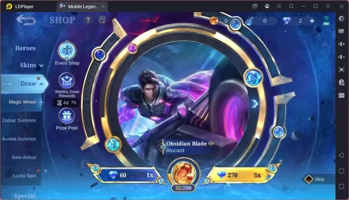 Global|Hero 132|Skin 372|Exalted|Legend Miya|Collector Ling+Natalia|Collab Karina+Roger+Ling+Benedetta|More Check SS ML2047B