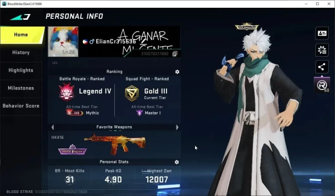 ASIA|3 ETERNAL[AK47,DEagle,ZERO]|Collab BLEACH[Toshiro,Byakuya,Melee Zanpakuto,Uzi Lv3]|2 ULTRA Melee|28 ULTRA|NetEase(BLS4595)